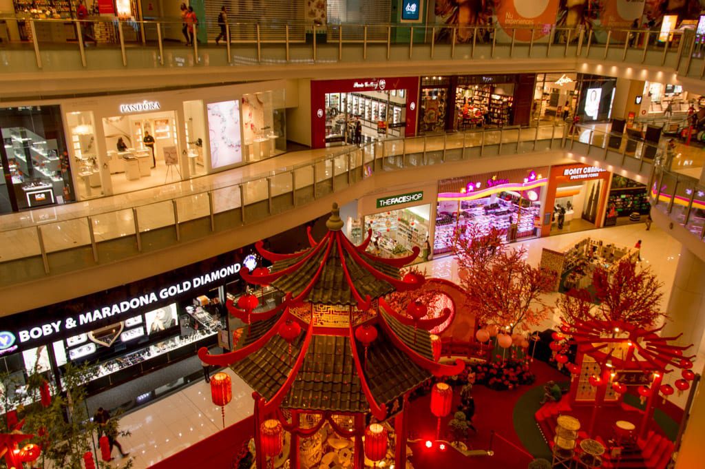 Winkelcentrum tijdens Chinees Nieuwjaar