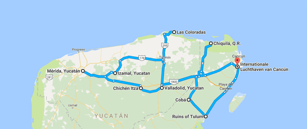 Mexico route rondreis yucatan