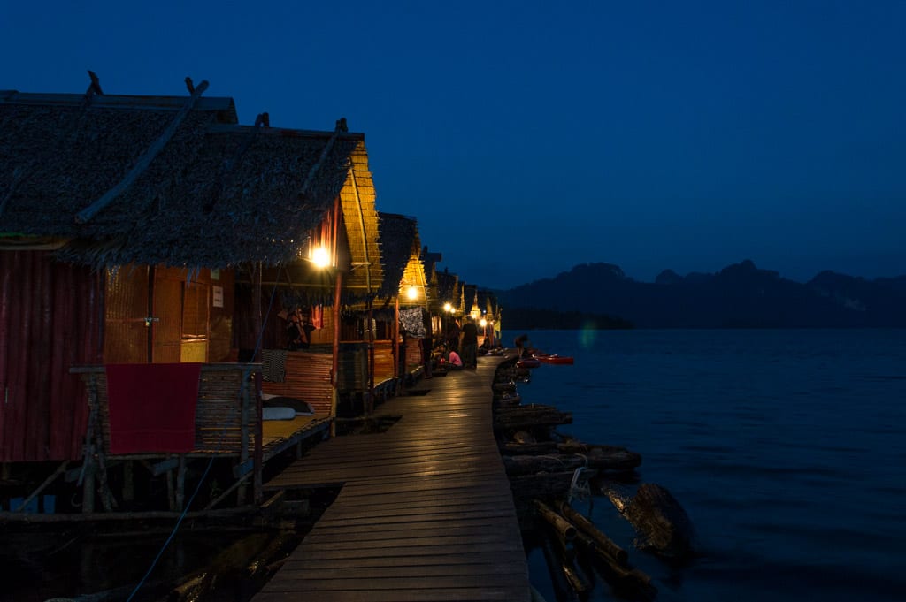 Avond op Khao Sok Lake