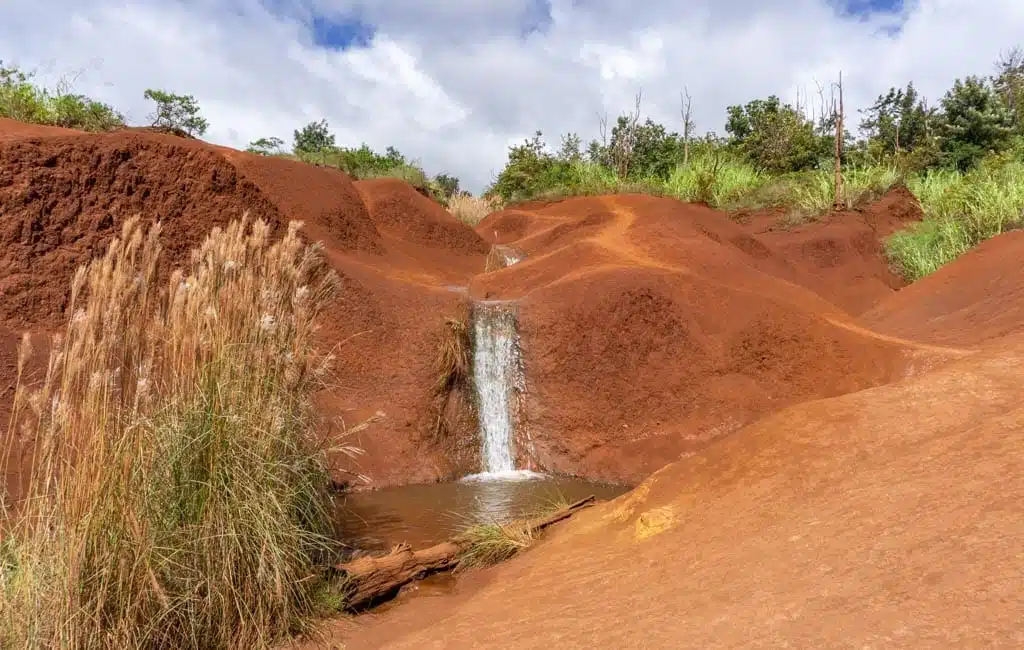 Red dirt waterfall kauai