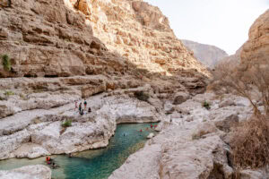 Zwemmen in Wadi Shab