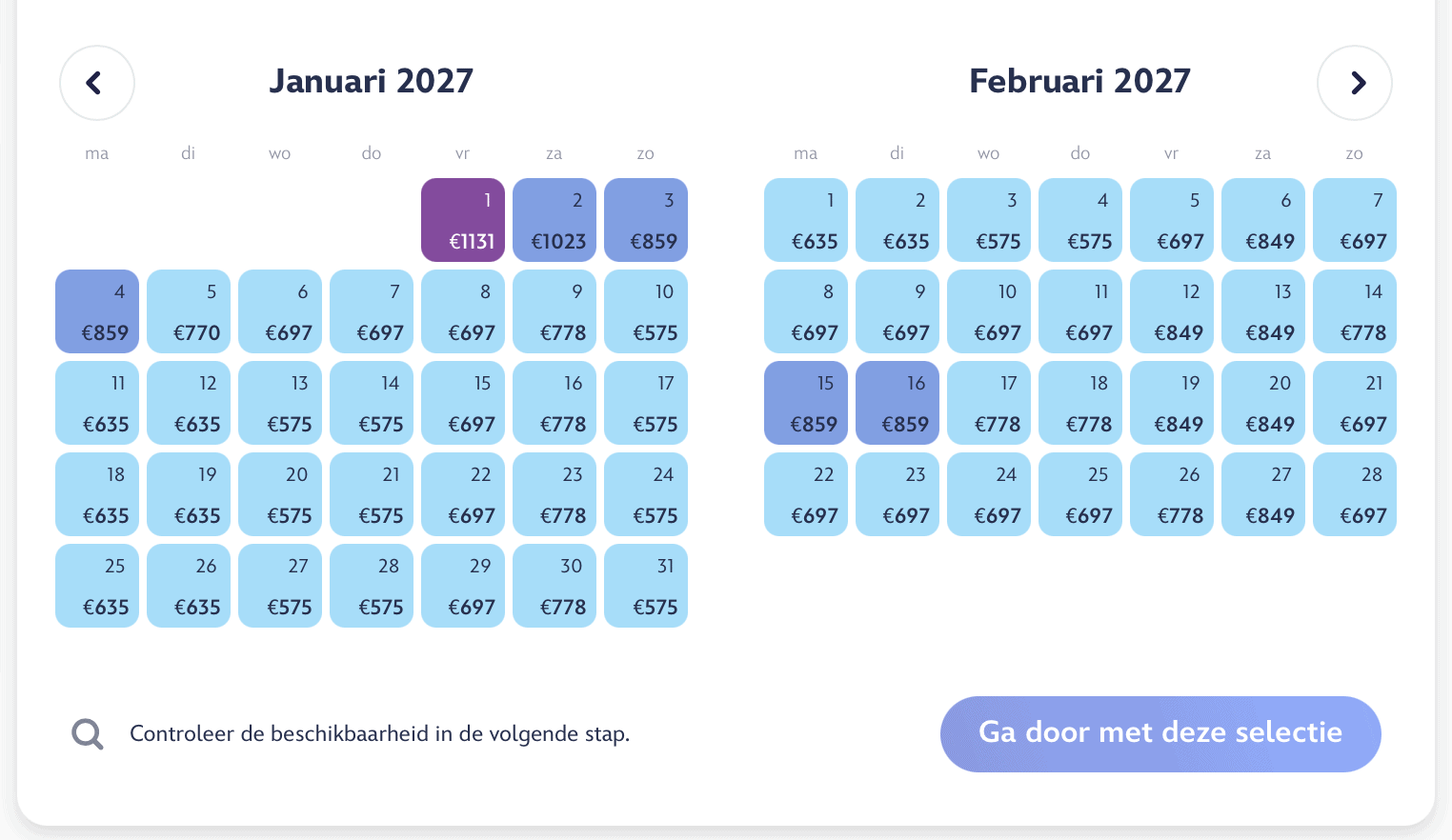 Disneyland Parijs prijsschattingskalender