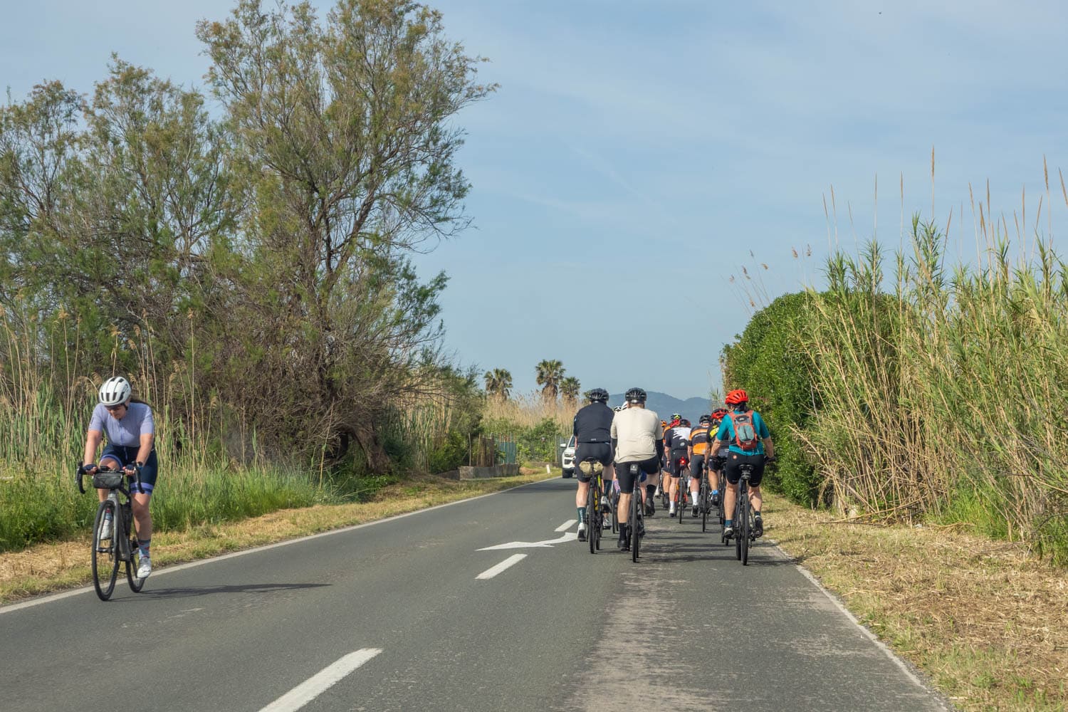 Autorijden op Mallorca - wielrenners