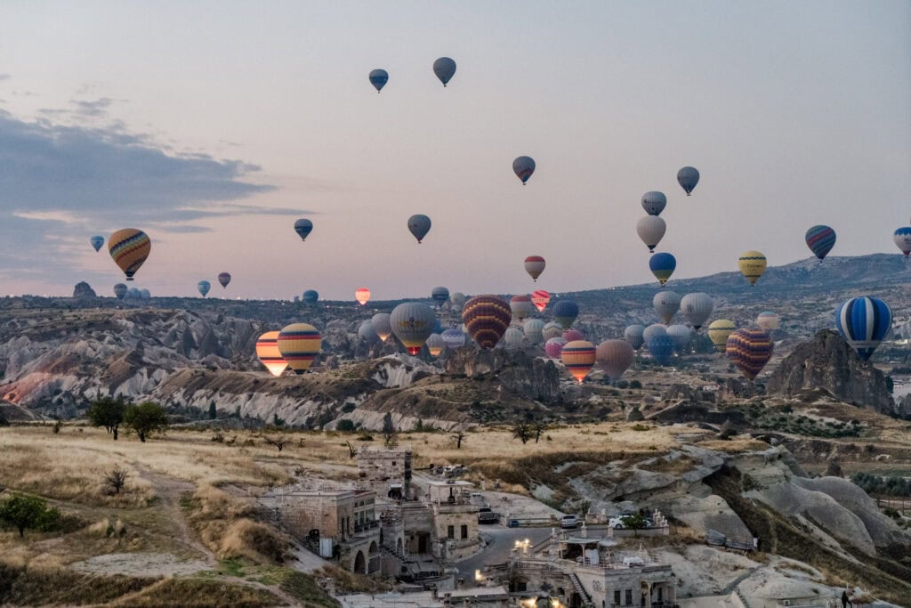 Luchtballonnen in Cappadocië