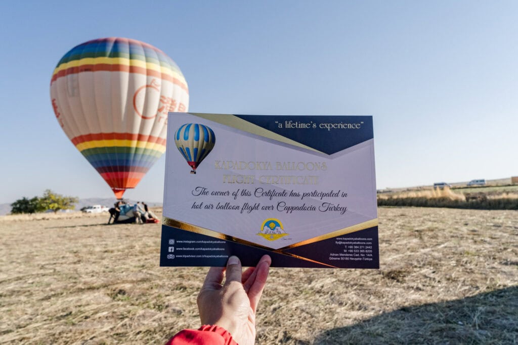 Na de luchtballonvaart in Cappadocië